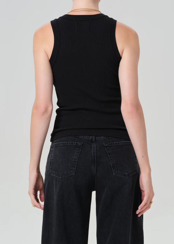 Isabel Rib Tank in Black - obligato