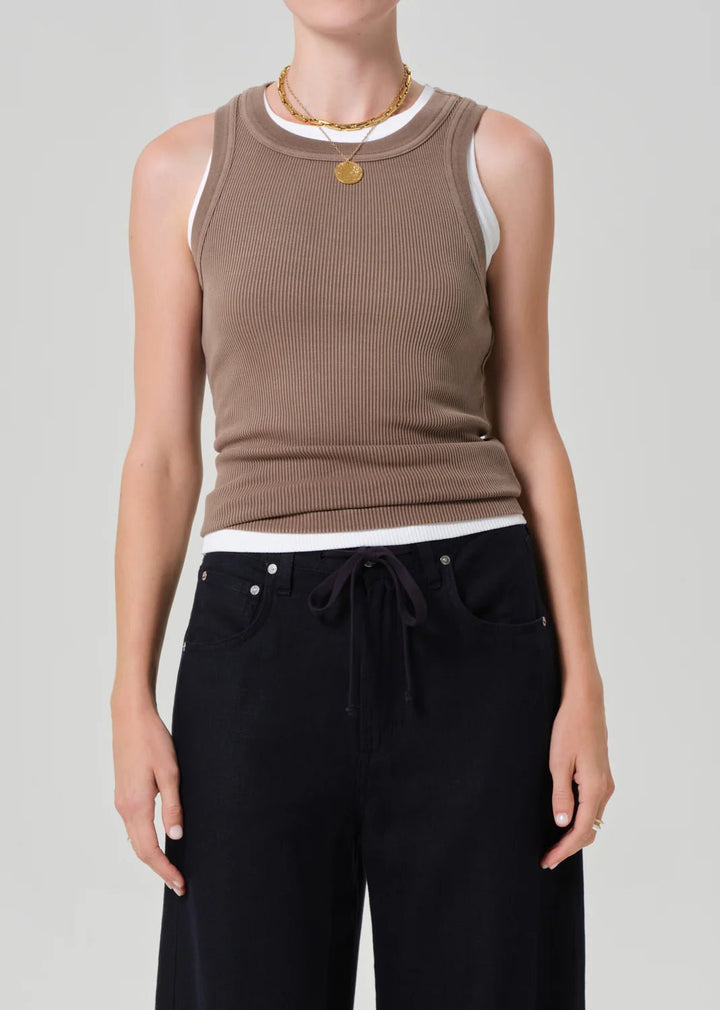 Isabel Rib Tank in Cocoa - obligato