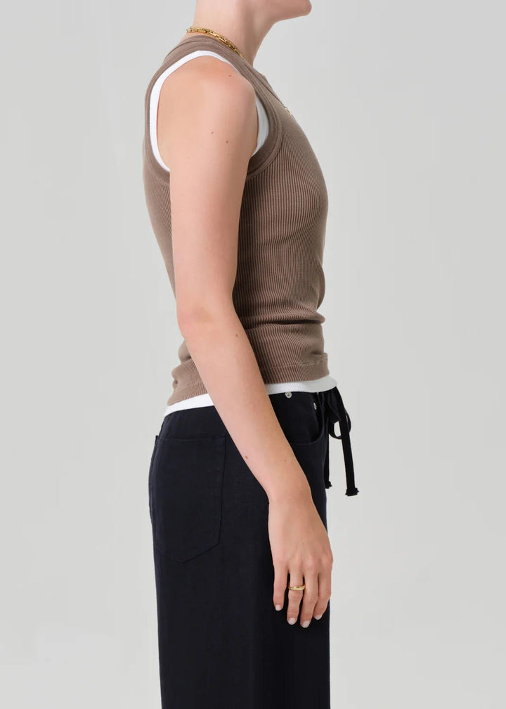 Isabel Rib Tank in Cocoa - obligato