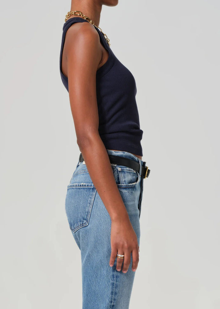 Isabel Rib Tank in Navy - obligato