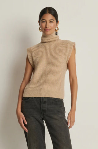 Isha Turtleneck Tank in Shiny Moonbeam - obligato