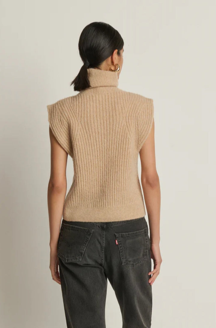 Isha Turtleneck Tank in Shiny Moonbeam - obligato