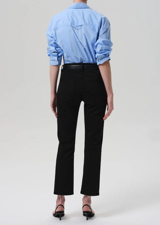 Isola Cropped Boot Jean in Plush Black - obligato