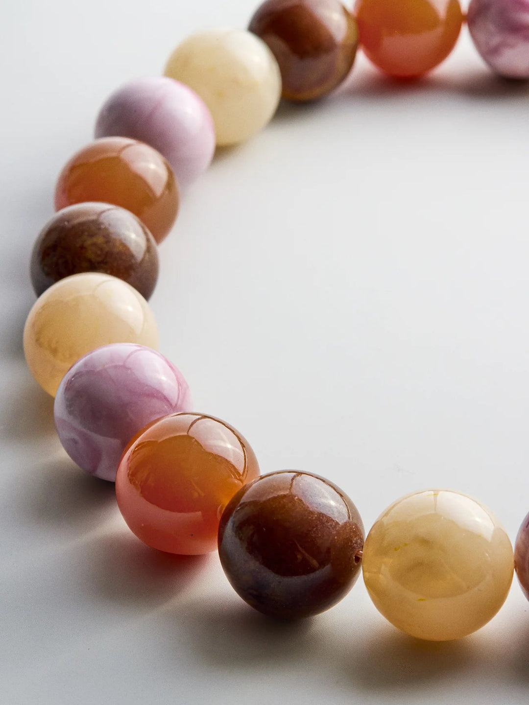 Jane Beaded Necklace in Brown Multi - obligato