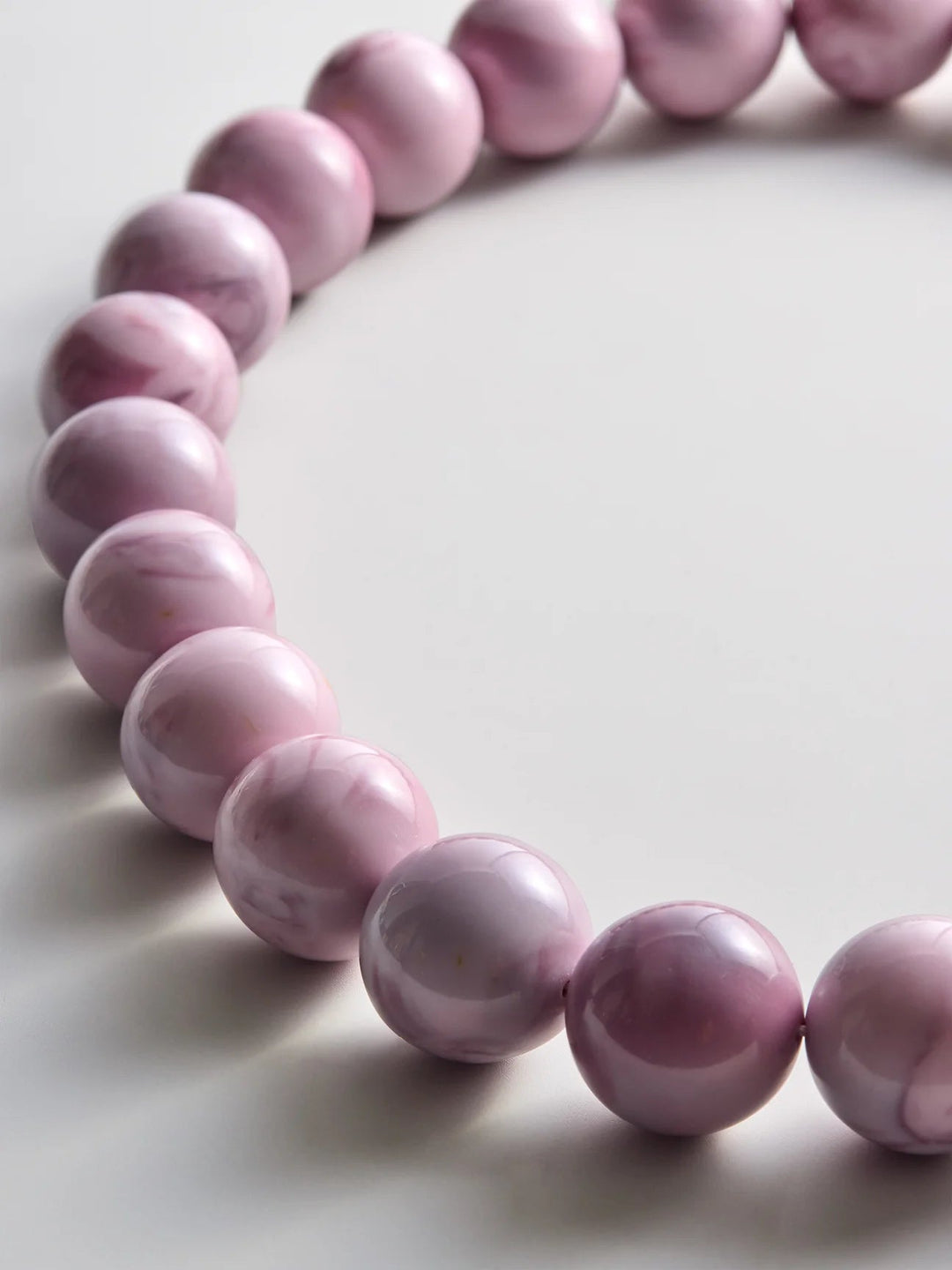 Jane Beaded Necklace in Smoky Rose Quartz - obligato