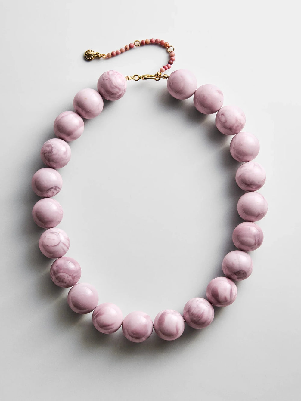 Jane Beaded Necklace in Smoky Rose Quartz - obligato