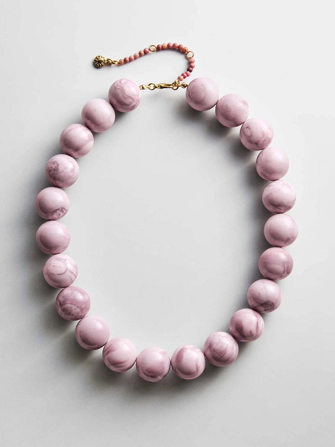Jane Beaded Necklace in Smoky Rose Quartz - obligato