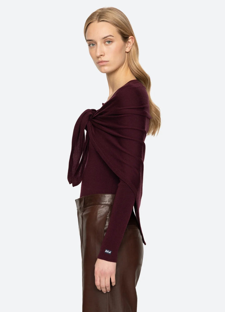 Jane Henley Sweater w/ Scarf - obligato