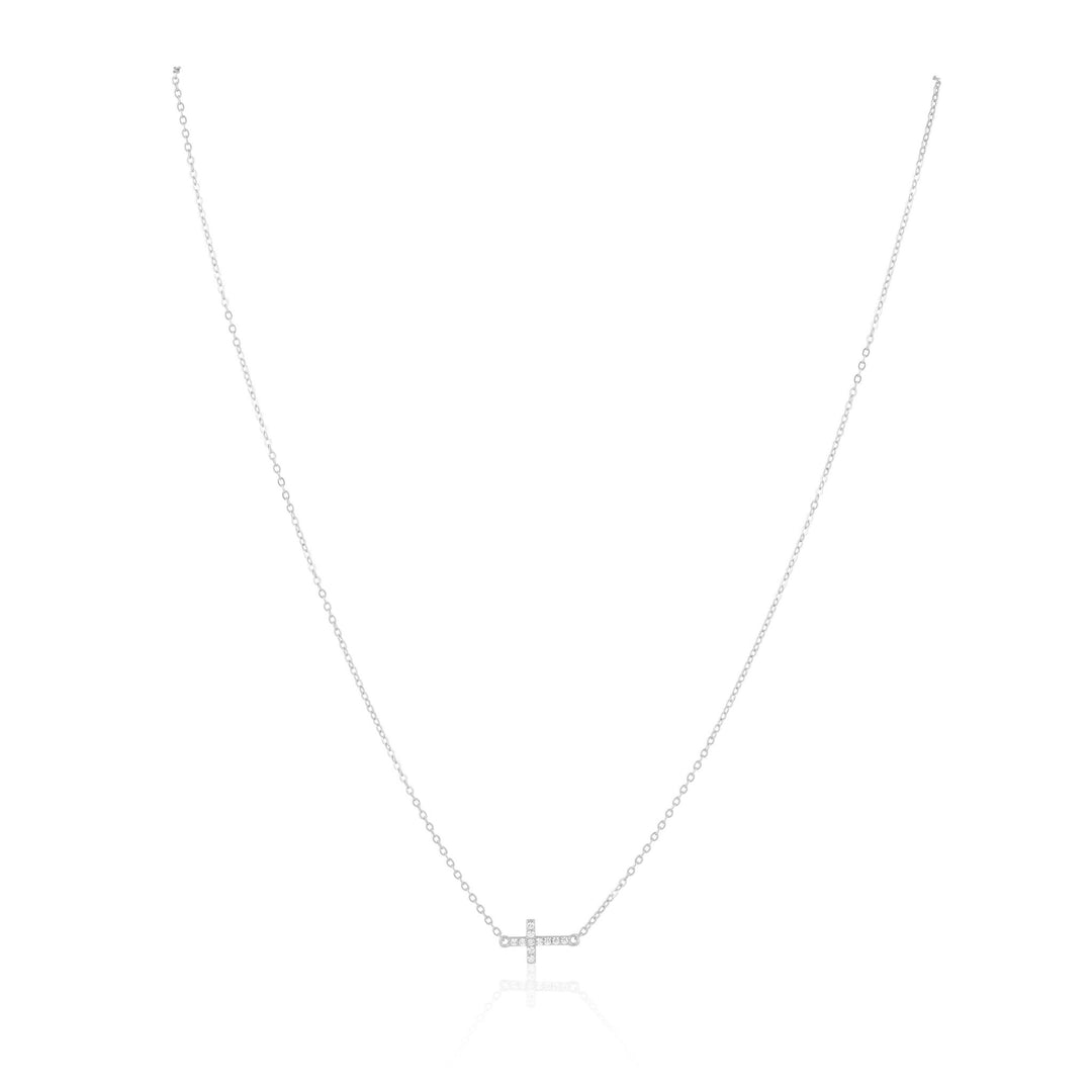 Janet Side Cross Necklace: Silver - obligato