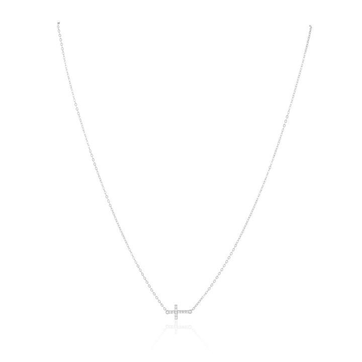 Janet Side Cross Necklace: Silver - obligato