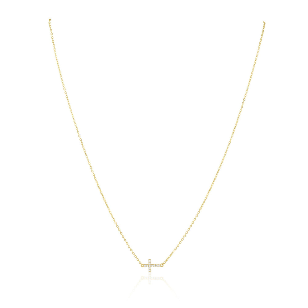 Janet Side Cross Necklace: Silver - obligato