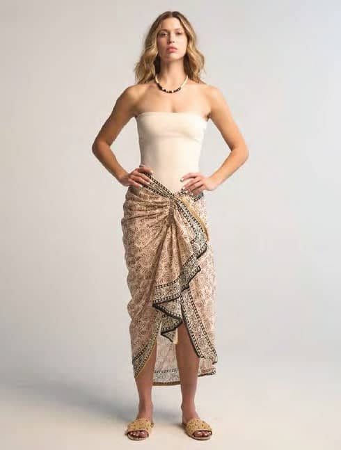 Jasmina Pareo Skirt in Reds - obligato