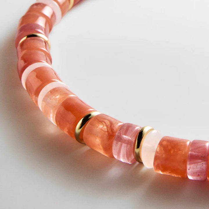 Jennifer Beaded Necklace in Cherry Quartz - obligato