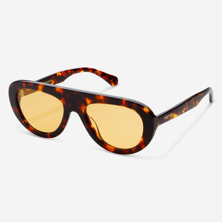 Jetsetter Acetate Unisex Aviator Sunglasses : Tortoise / Yellow - obligato