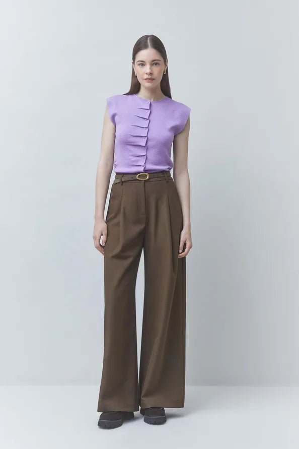 JOKER Choco wide-leg pleated pants - obligato