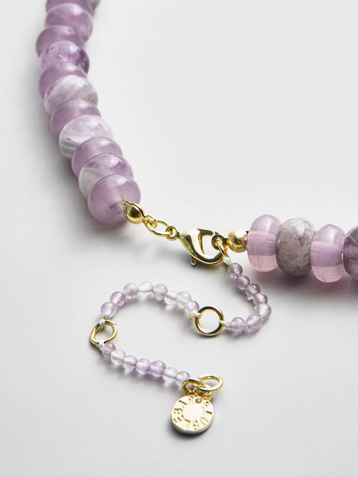 Joyce Semi-Precious Beaded Necklace in Light Amethyst - obligato