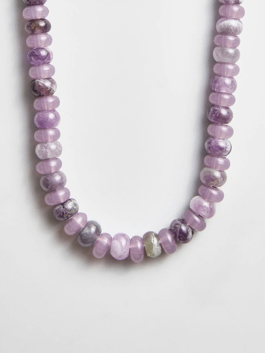 Joyce Semi-Precious Beaded Necklace in Light Amethyst - obligato