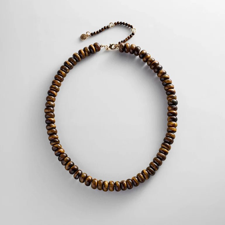 Joyce Semi Precious Necklace in Tigers Eye - obligato