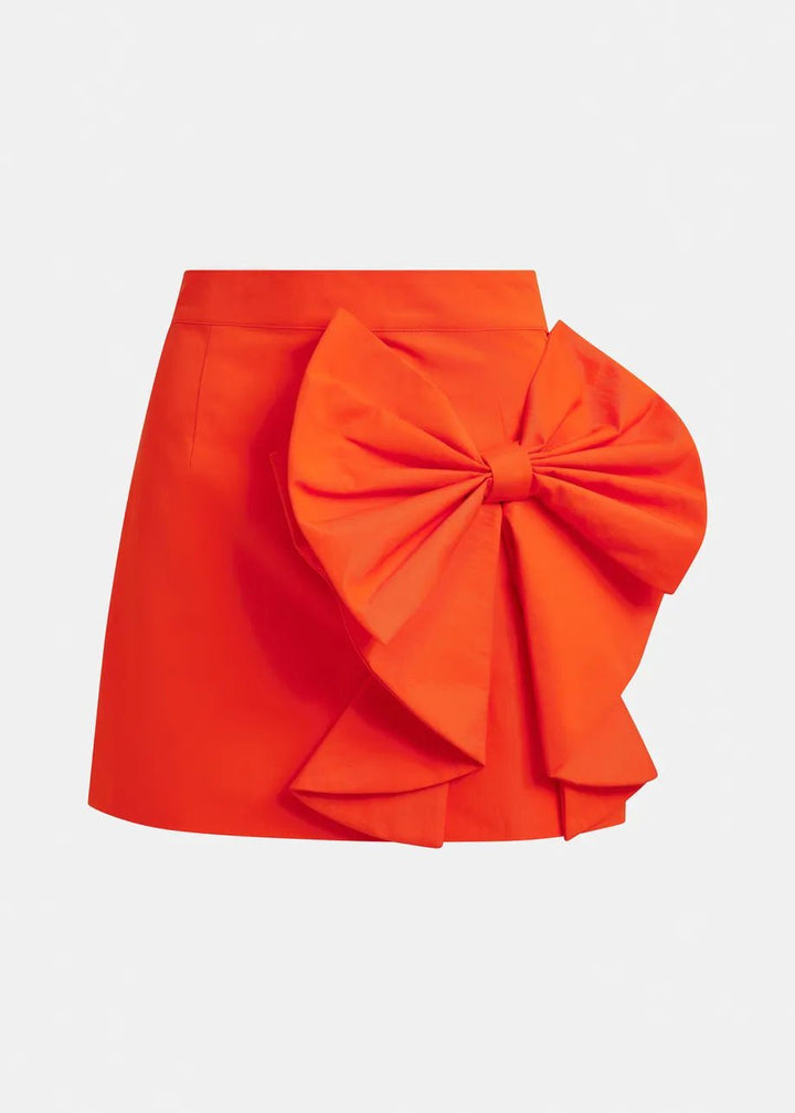 Joyous 3D Bow Mini Skirt in Fire Glow - obligato