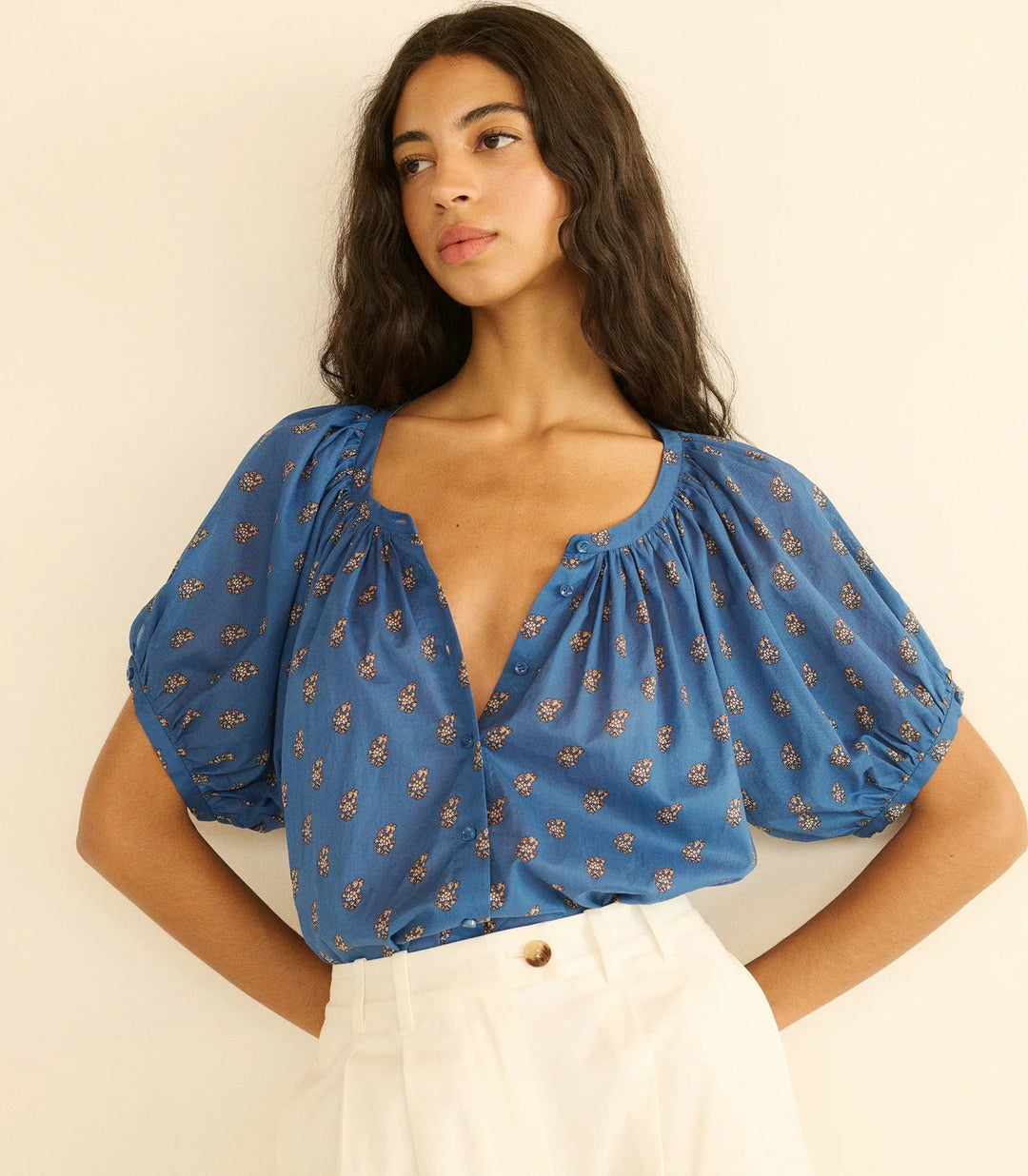 June Top in Eartha Paisley - obligato