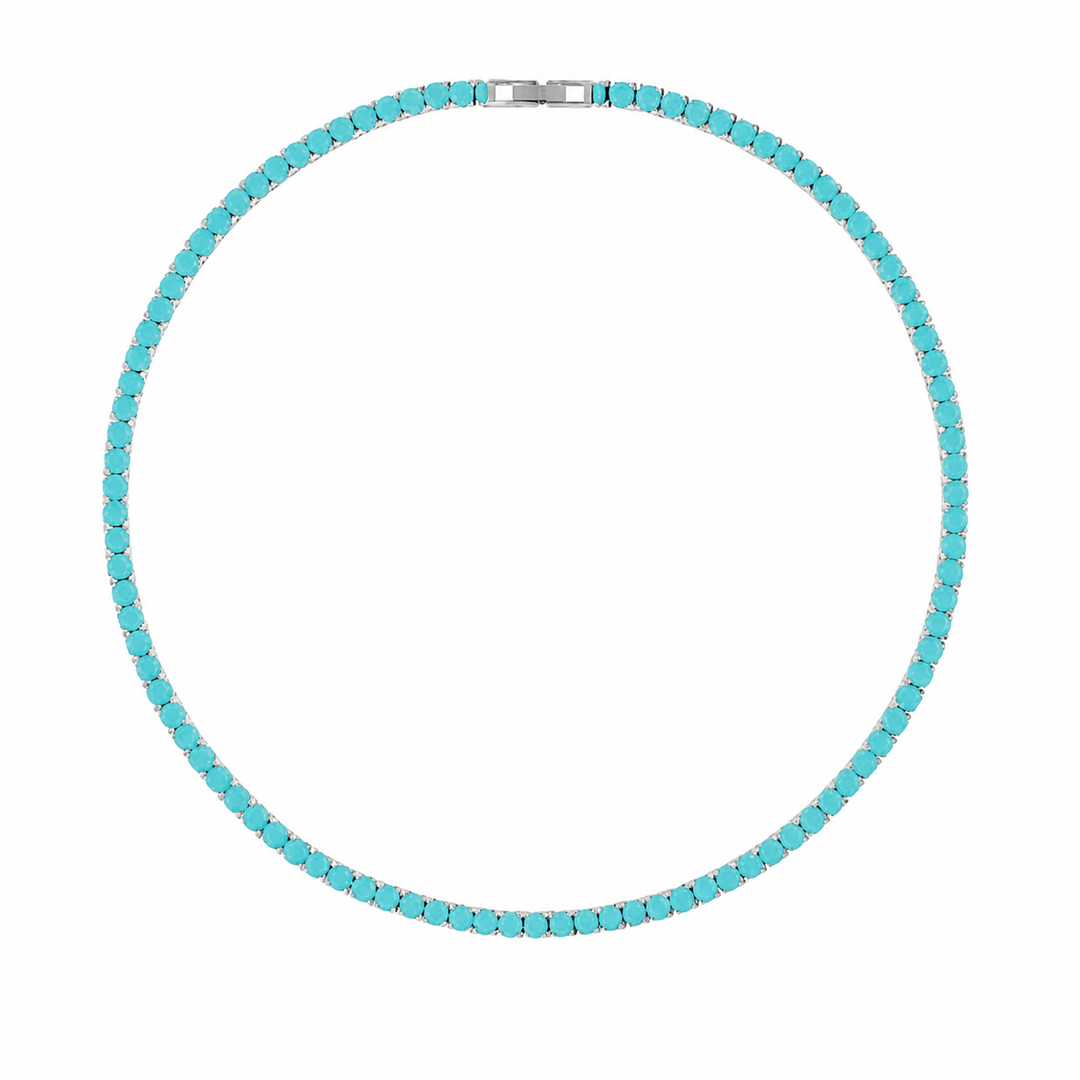 Karla Tennis Necklace - Turquoise: Gold - obligato