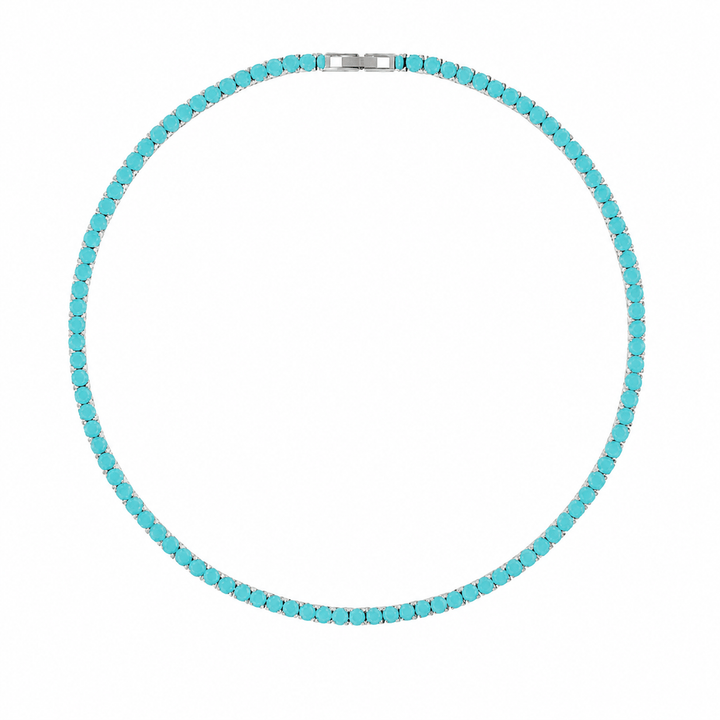 Karla Tennis Necklace - Turquoise: Gold - obligato