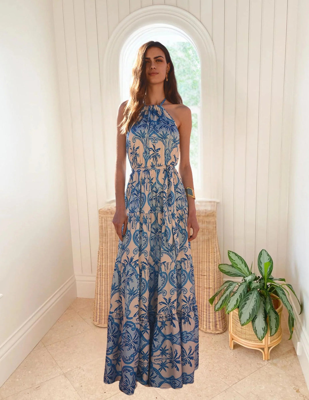 KASIA Lemnos Maxi Dress Blue - obligato