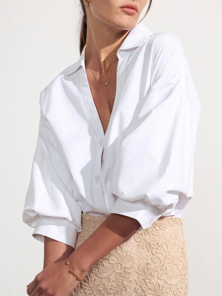 The Kate Shirt in Salt White
