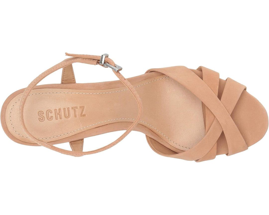 Keefa Platform in Honey Beige Nubuck - obligato