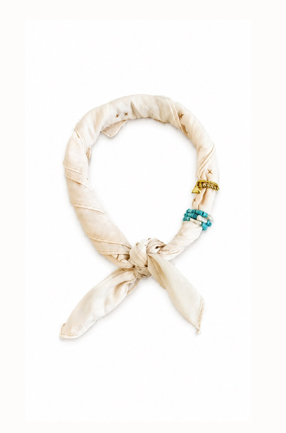 Keshi Pearl Turquoise Bandana Stretch Charm - obligato