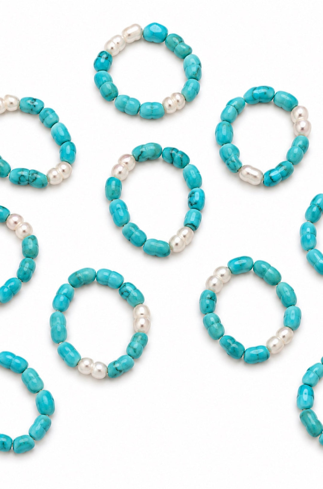 Keshi Pearl Turquoise Bandana Stretch Charm - obligato