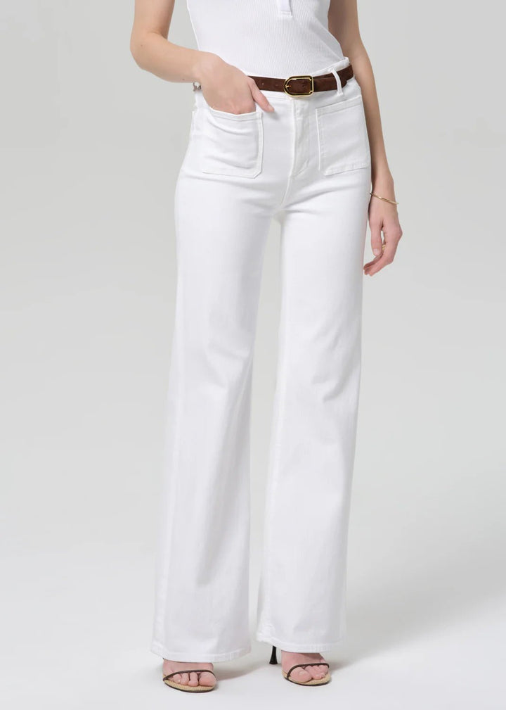 Kimberly Patch Pocket Flare in Soft White - obligato