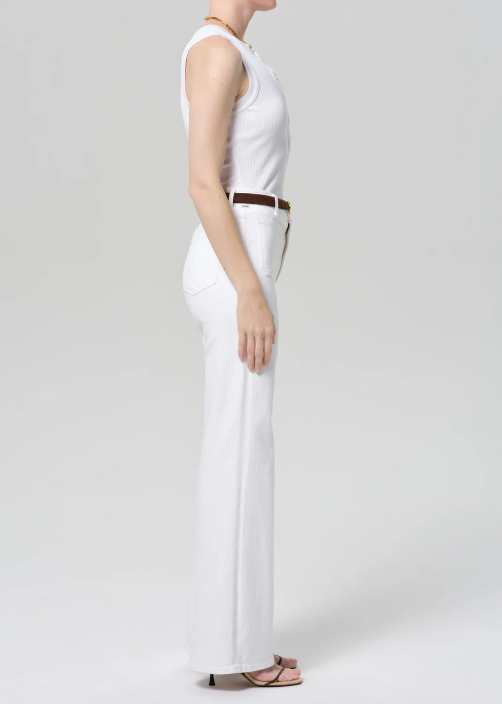 Kimberly Patch Pocket Flare in Soft White - obligato