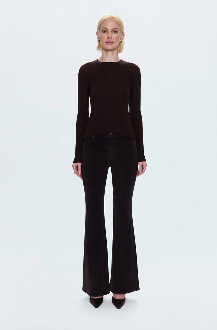 Kinsley Mid Rise Ultra Flare in Mocha - obligato