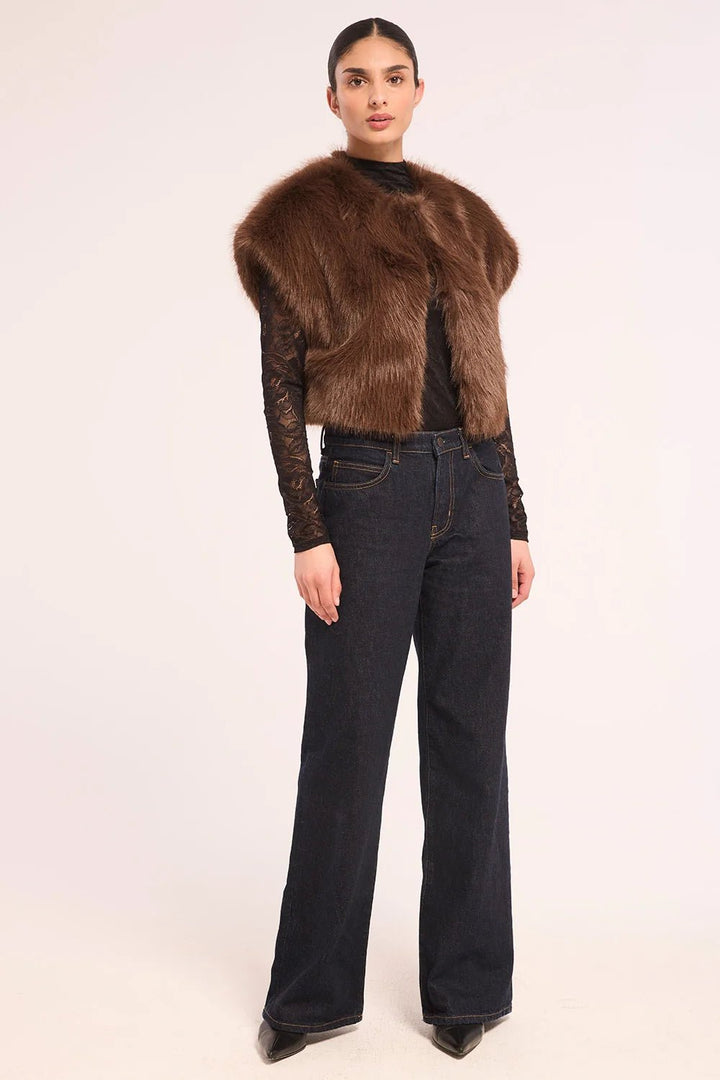 Kira Vest in Dark Brown - obligato