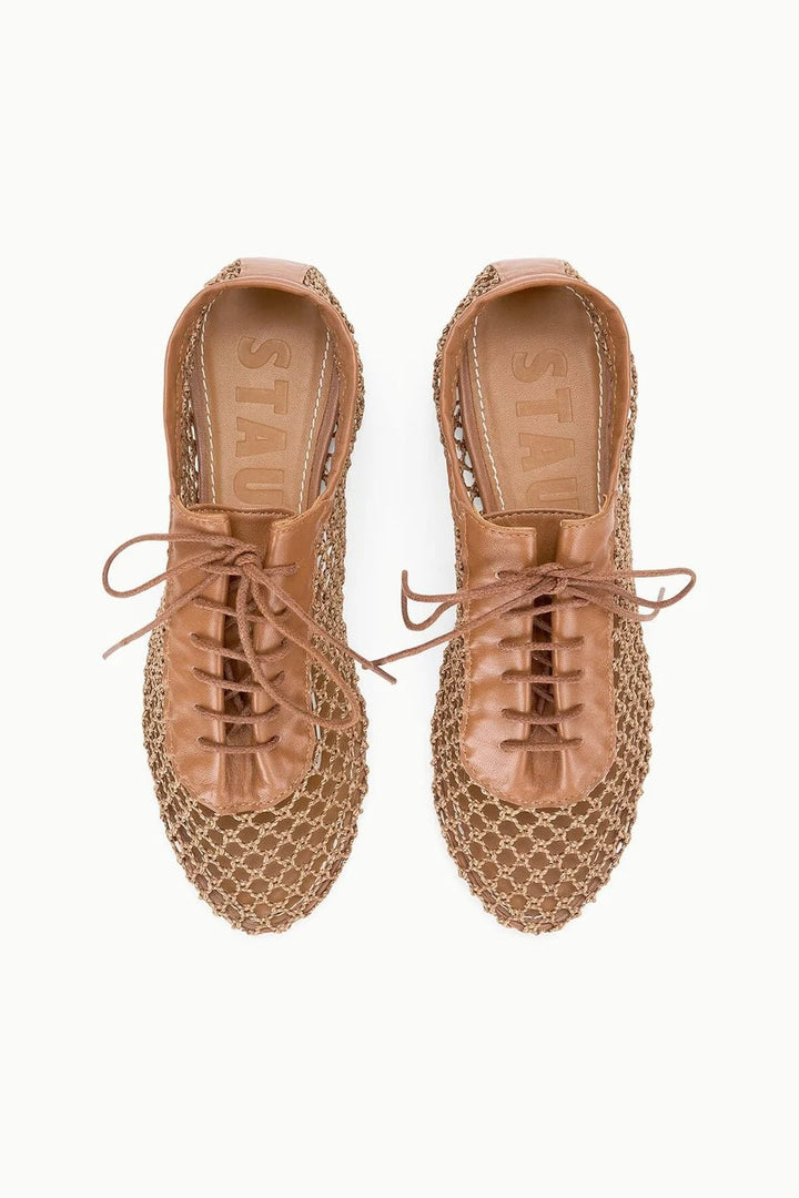 Kit Lace Up Flat Tan - obligato