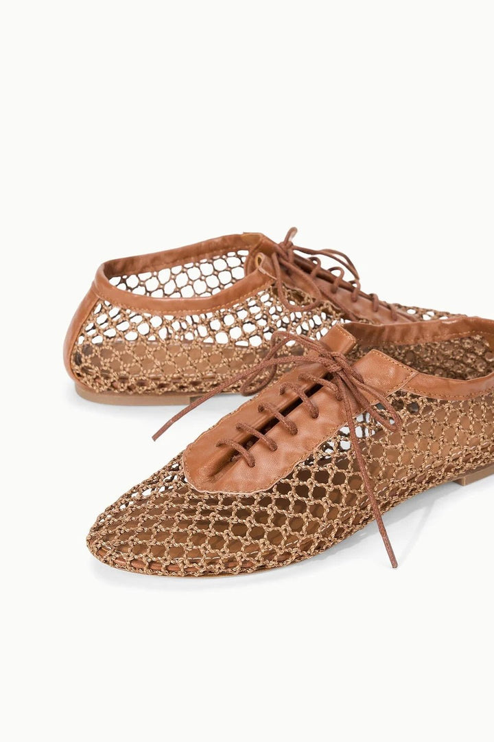 Kit Lace Up Flat Tan - obligato
