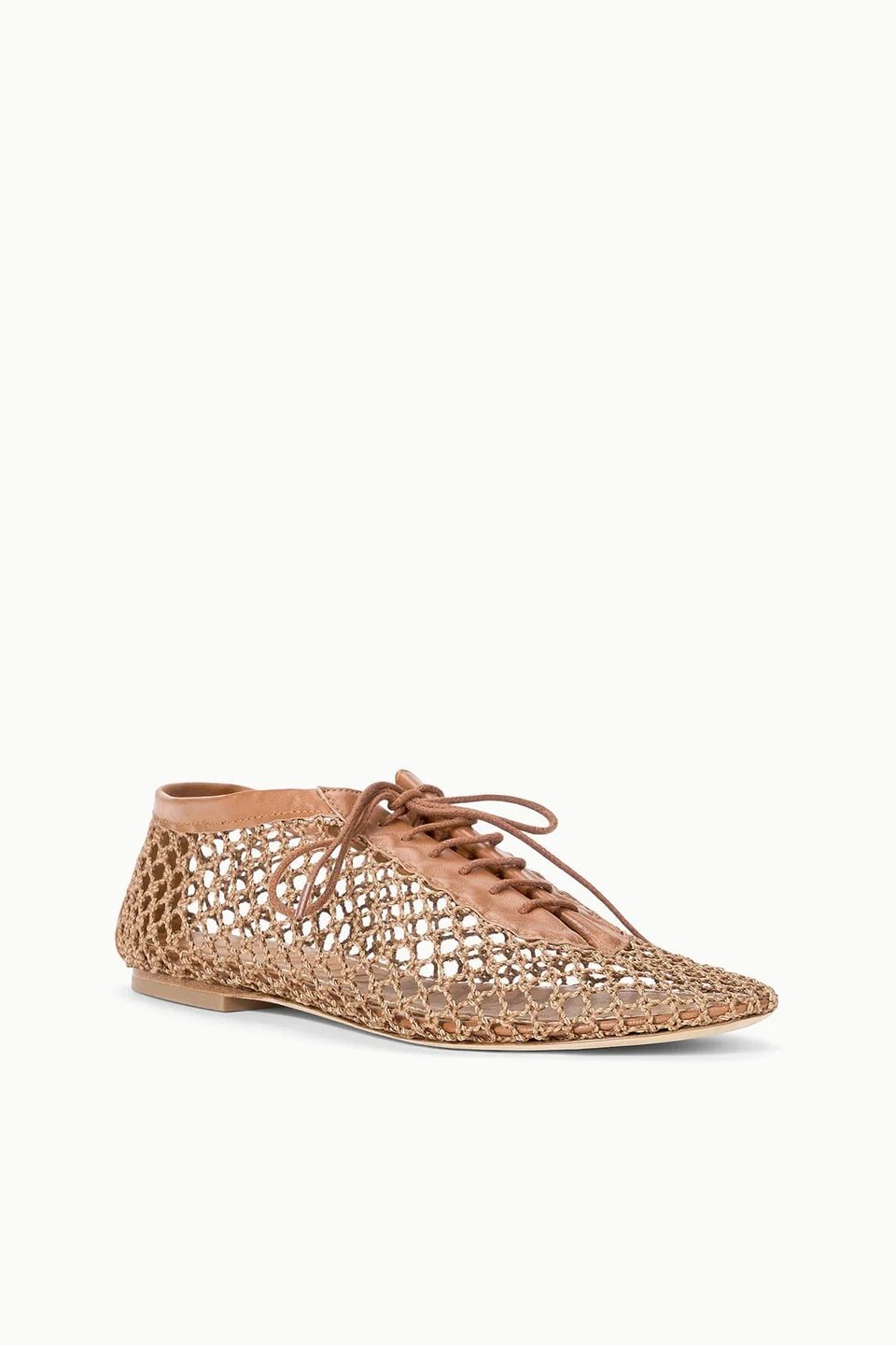 Kit Lace Up Flat Tan - obligato
