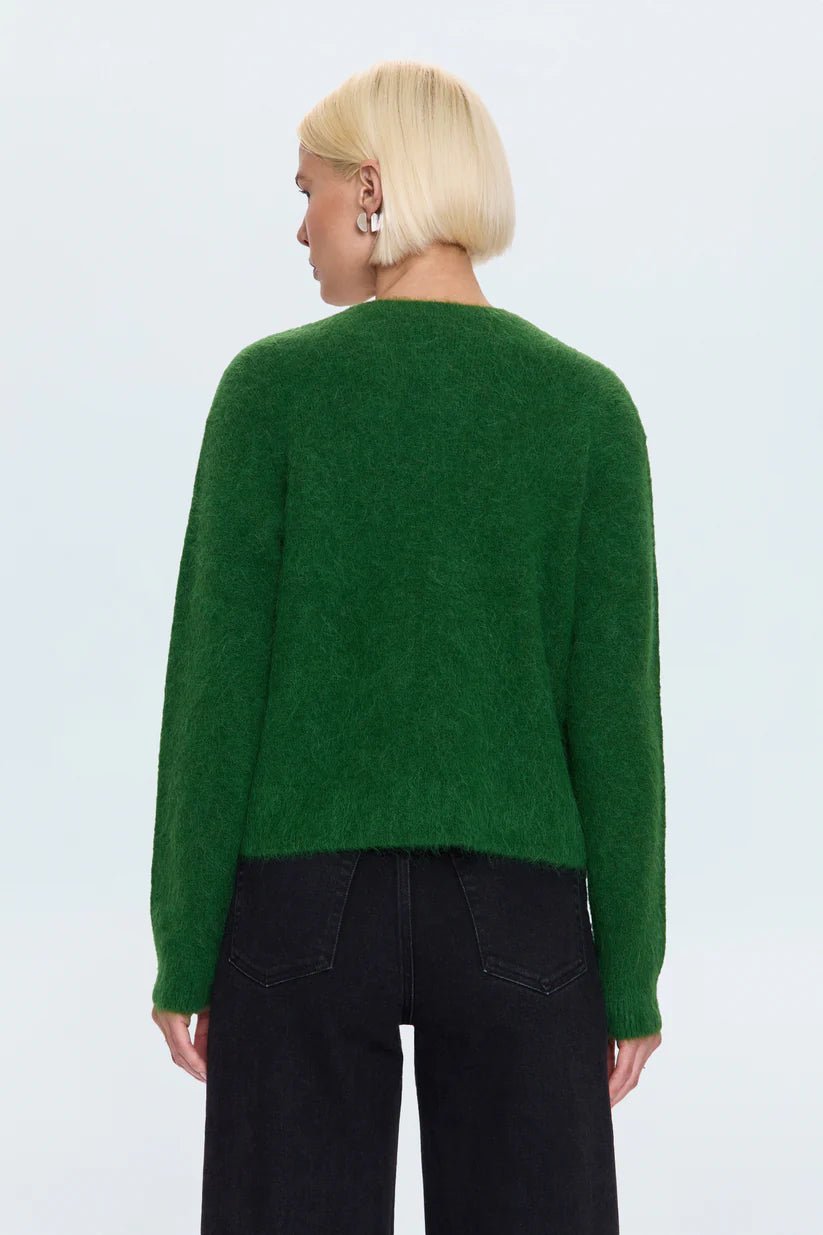 Kit V - Neck Long Sleeve Pullover Sweater - Wintergreen - obligato