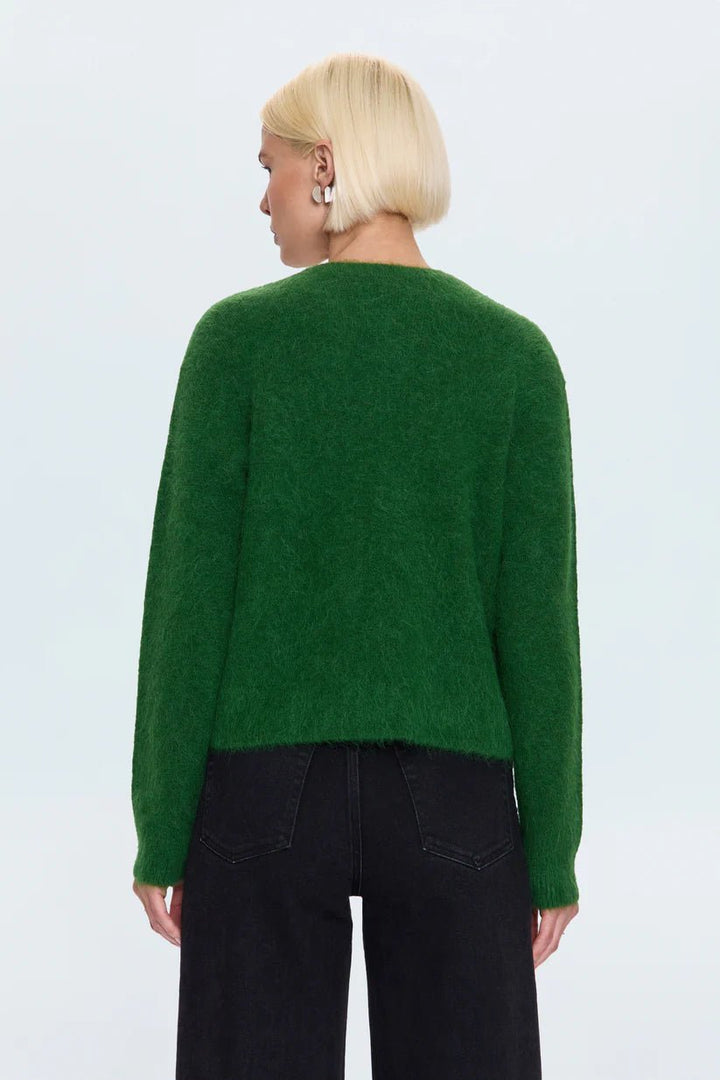 Kit V - Neck Long Sleeve Pullover Sweater - Wintergreen - obligato
