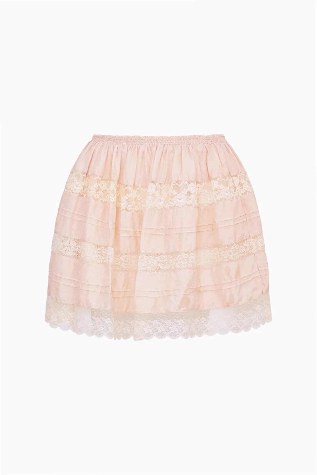 Klara Silk Lace-Trimmed Mini Skirt - obligato