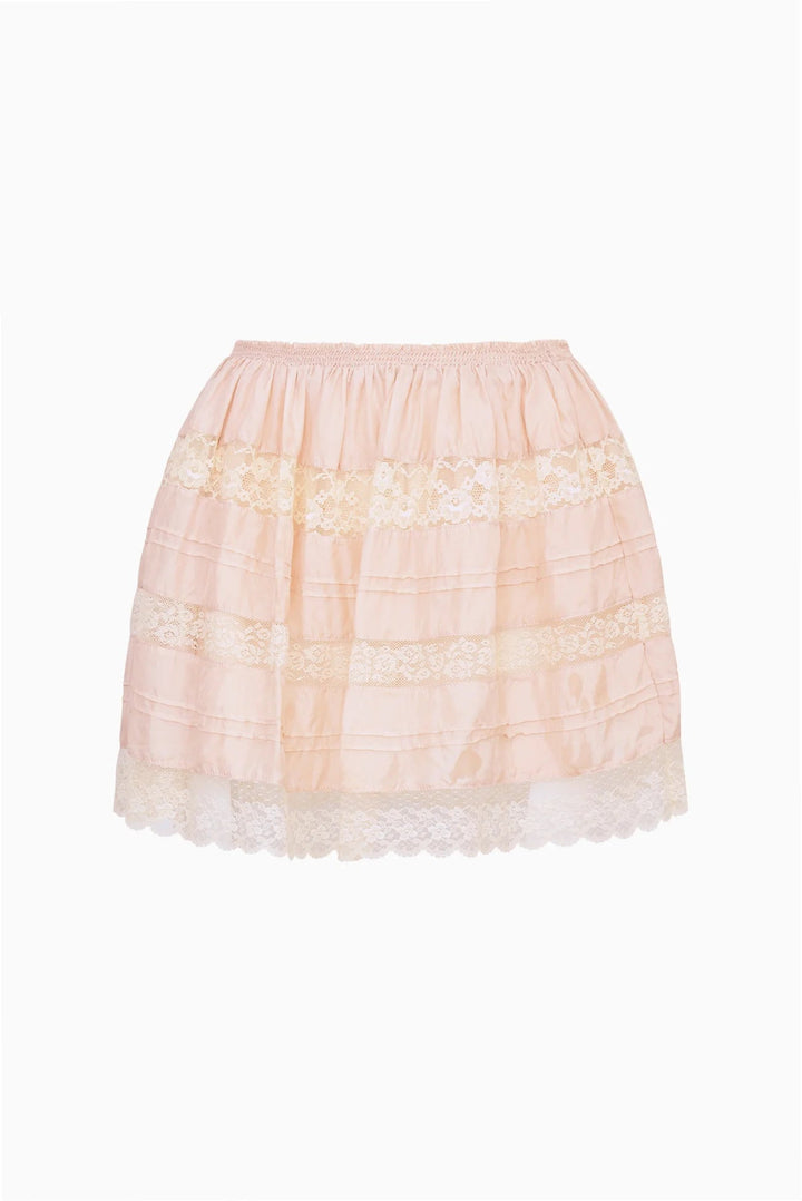 Klara Silk Lace-Trimmed Mini Skirt - obligato