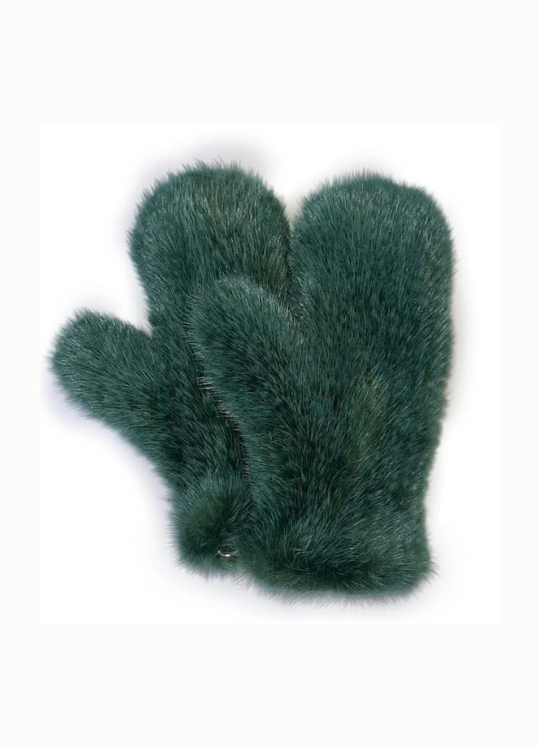 Knit Mink Mittens in Pine - obligato
