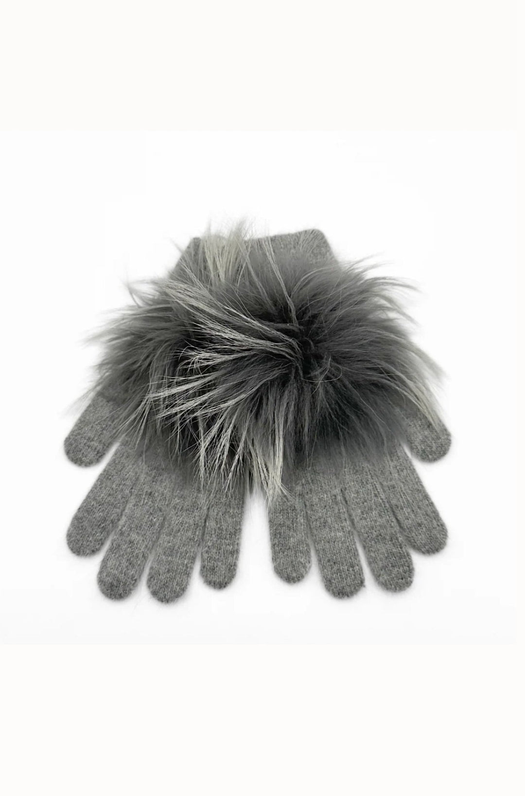 Knit Pom Glove in Dove Gray - obligato
