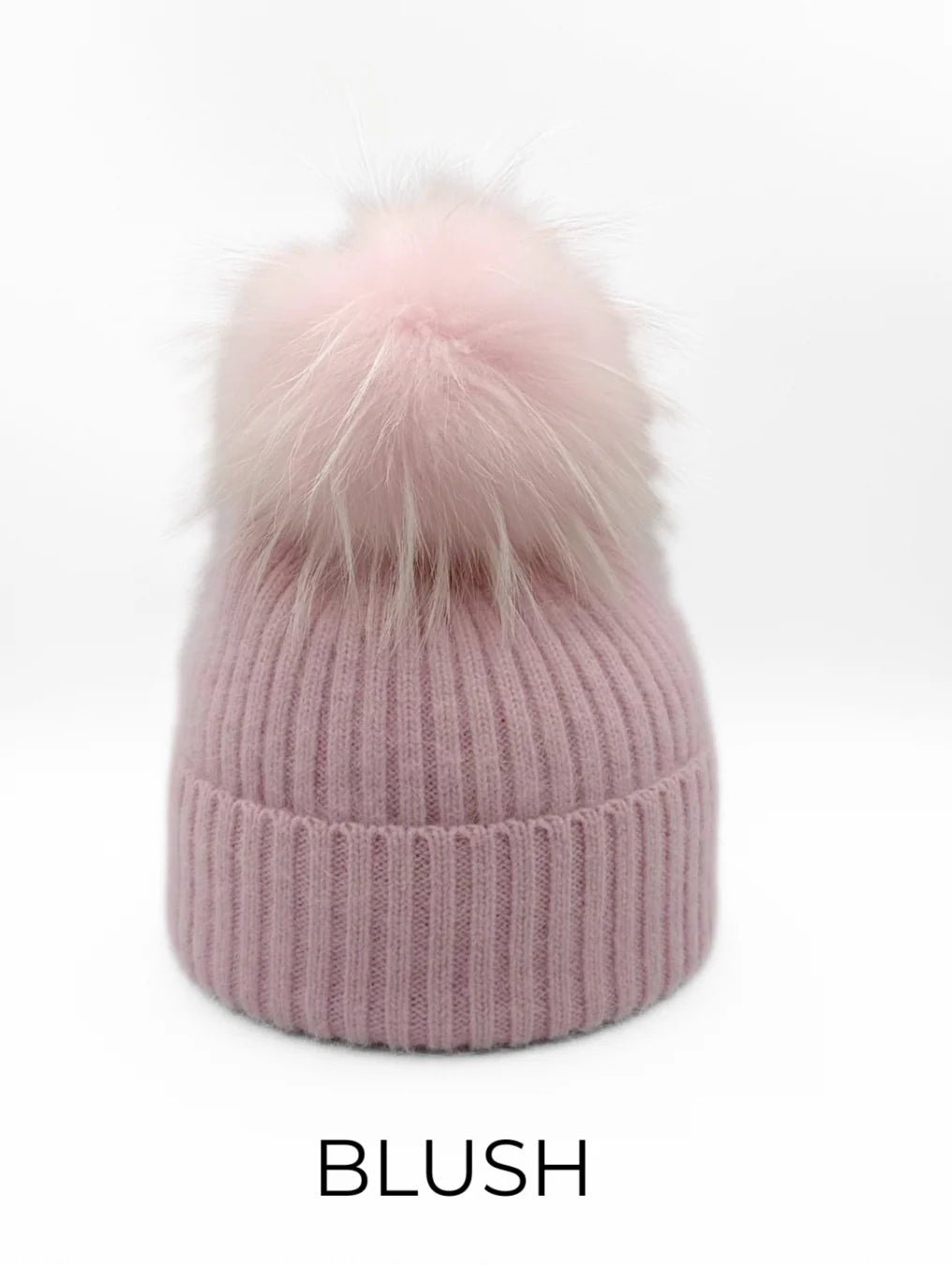 Knit Pom Hat in Baby Pink - obligato