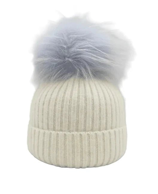 Knit Pom Hat in Blue Mist - obligato
