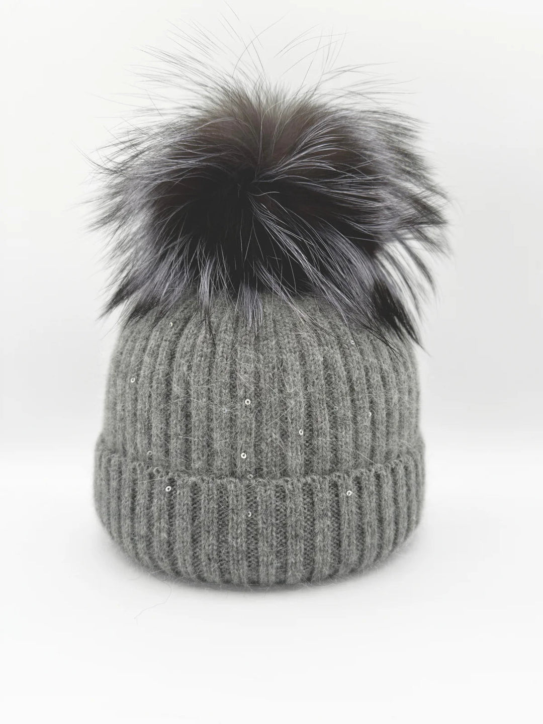 Knit Pom Hat in Charcoal - obligato