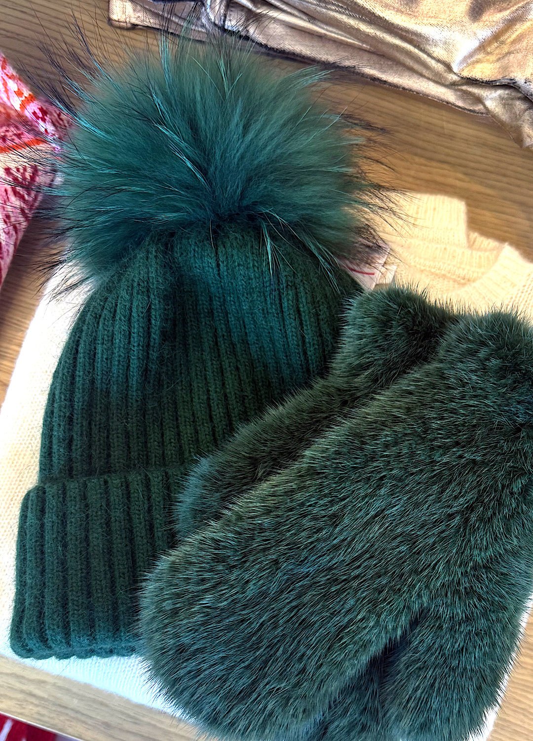 Knit Pom Hat in Pine - obligato