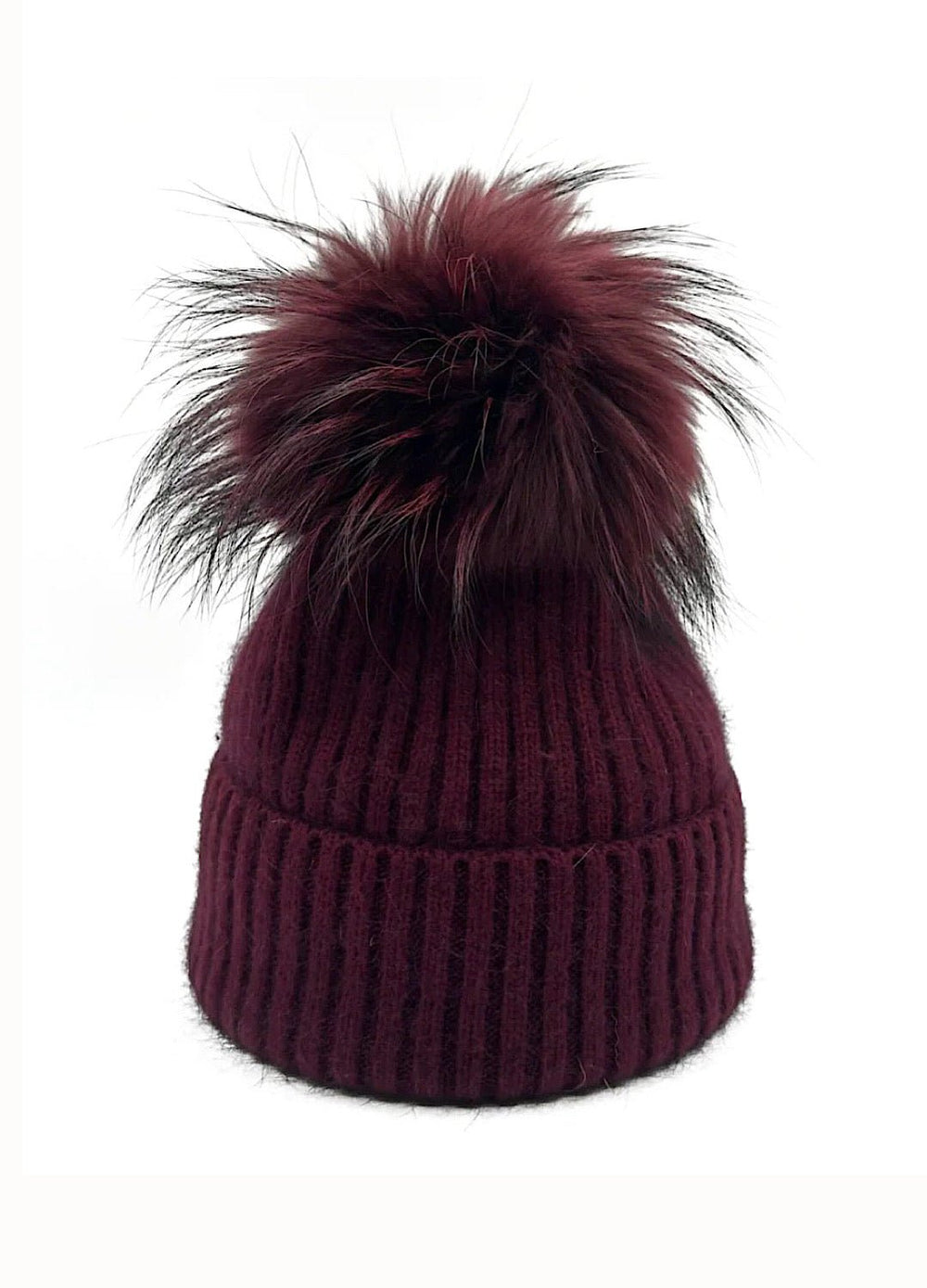 Knit Pom Hat in Wine - obligato