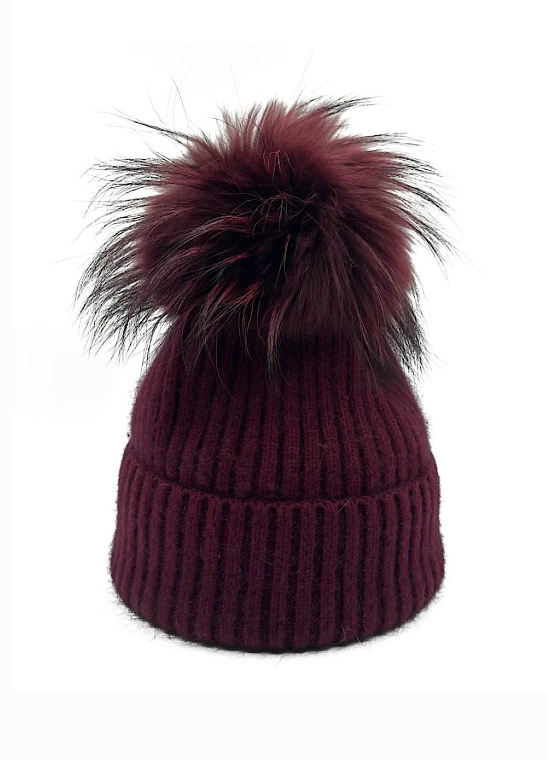 Knit Pom Hat in Wine - obligato